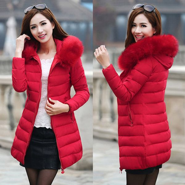wholesale winter new women's slim fur collar long thick thick down cotton coat, Black
wholesale winter new women's slim fur collar long thick thick down cotton coat, Black