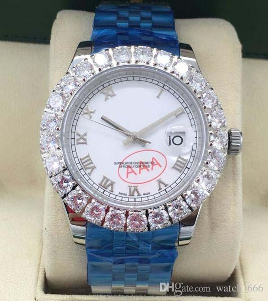 

Luxury Watches 3 Style Mens 44mm Roman Dial Bigger Diamond Bezel Sapphire Automatic Fashion Men's Watch Wristwatch Free Shipping