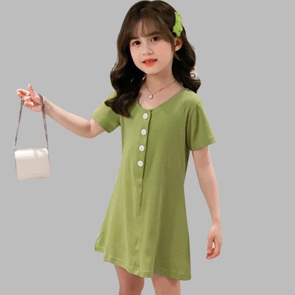 girl's dresses girl summer dress v neck for casual style children party solid color white button costume girls, Red;yellow
girl's dresses girl summer dress v neck for casual style children party solid color white button costume girls, Red;yellow