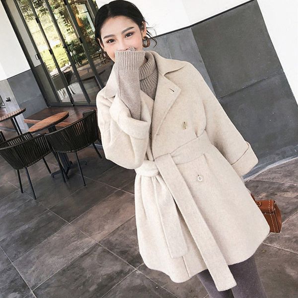 sashes large size women's cashmere coat short paragraph winter jacket 2019 new autumn wool coat double-sided woolen outwear f176, Black
sashes large size women's cashmere coat short paragraph winter jacket 2019 new autumn wool coat double-sided woolen outwear f176, Black