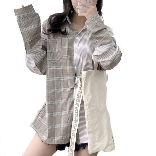 harajuku autumn blouse women high street fashion long sleeve stripe patchwork lace up girls office lady blouses, White
harajuku autumn blouse women high street fashion long sleeve stripe patchwork lace up girls office lady blouses, White