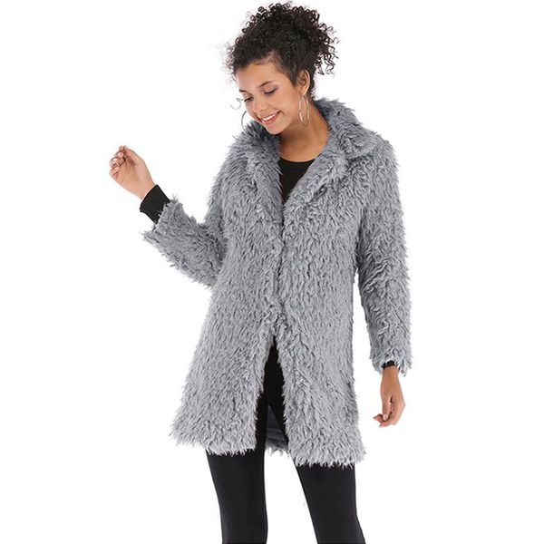 new women's winter warm plush coat female long casual coat female faux fur wool blends winter warm thicken outwear coats, Black
new women's winter warm plush coat female long casual coat female faux fur wool blends winter warm thicken outwear coats, Black