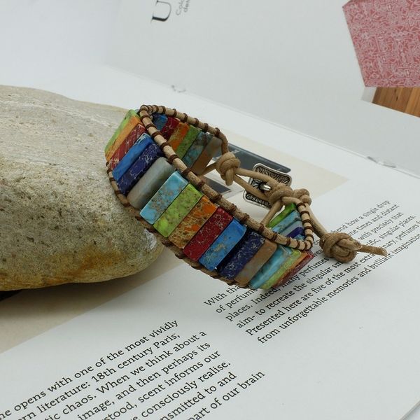 chakra bracelet jewelry handmade multi color natural stone tube beads leather wrap bracelet couples bracelets creative gifts, Golden;silver
chakra bracelet jewelry handmade multi color natural stone tube beads leather wrap bracelet couples bracelets creative gifts, Golden;silver