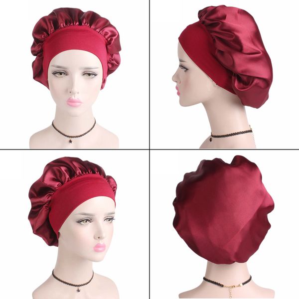 1шт 56-58cm solid color длинные уход за волосами женщины атласная bonnet cap ночной сон hat шелк глава wrap adjust душ колпачки
1шт 56-58cm solid color длинные уход за волосами женщины атласная bonnet cap ночной сон hat шелк глава wrap adjust душ колпачки