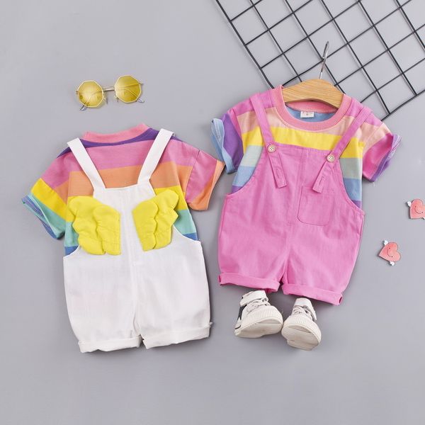 2020 new summer baby toddler girls fashion clothing sets child striped short sleeve t-shirt wing bib pants 2pcs clothes set, White
2020 new summer baby toddler girls fashion clothing sets child striped short sleeve t-shirt wing bib pants 2pcs clothes set, White