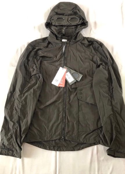 

2019 new two glasses cp company jacket metal nylon cp windbreaker outdoor men hoodies jogging suit size m-xxl, Black;brown