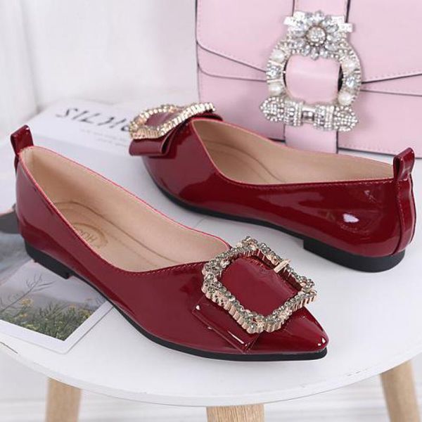 women moccasins patent leather shoe metal buckle rhinestone pointed toe flats lady slide on crystal loafers shallow boat shoes, Black
women moccasins patent leather shoe metal buckle rhinestone pointed toe flats lady slide on crystal loafers shallow boat shoes, Black