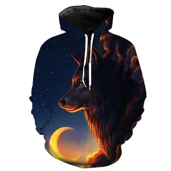 european and american night wolf print with cap pocket insert men's fashion with hat men's clothes printing blouse hoodies, Black
european and american night wolf print with cap pocket insert men's fashion with hat men's clothes printing blouse hoodies, Black