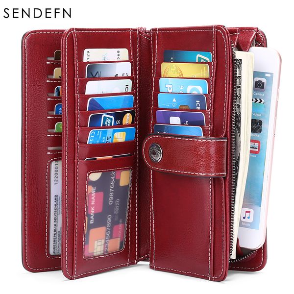 sendefn new women split leather wallet female long wallet women zipper purse strap money bag purse for iphone 7-8 5217-5, Red;black
sendefn new women split leather wallet female long wallet women zipper purse strap money bag purse for iphone 7-8 5217-5, Red;black