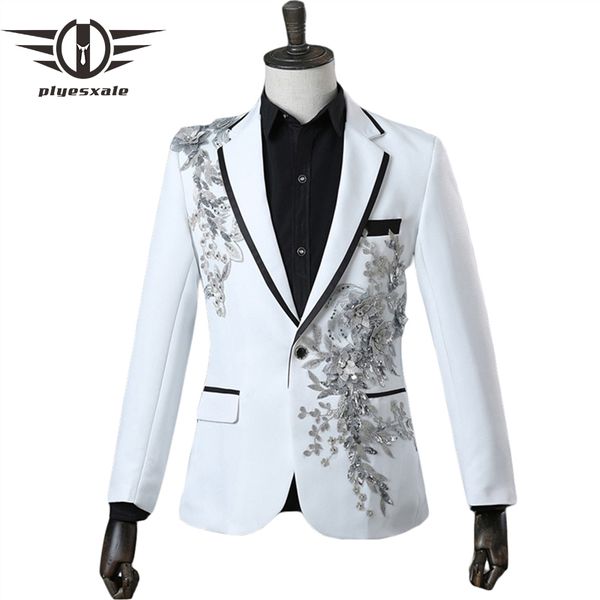 plyesxale mens sequin crystal embroidery blazers black red royal blue white blazer men nightclub stage party prom blazers q291, White;black
plyesxale mens sequin crystal embroidery blazers black red royal blue white blazer men nightclub stage party prom blazers q291, White;black