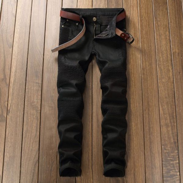 fashion mens straight slim fit biker jeans pants skinny denim jeans washed hiphop trousers solid color, Blue
fashion mens straight slim fit biker jeans pants skinny denim jeans washed hiphop trousers solid color, Blue