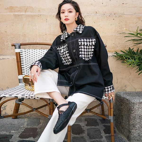 lanmrem 2020 new spring and summer turn-down collar tassels patchwork single breasted black denim shirt jacket wl06901m, White
lanmrem 2020 new spring and summer turn-down collar tassels patchwork single breasted black denim shirt jacket wl06901m, White
