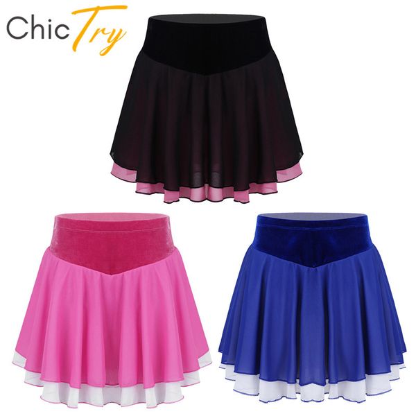 chictry girls soft velvet chiffon splice figure skating training skirt kids ballet gymnastics leotard performance dance costume, Black;red
chictry girls soft velvet chiffon splice figure skating training skirt kids ballet gymnastics leotard performance dance costume, Black;red