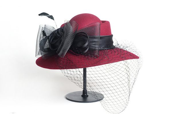 women floppy hat wool floral veil netting feather wide brim derby hat fedoras formal occasion dance party summer beach hat, Blue;gray
women floppy hat wool floral veil netting feather wide brim derby hat fedoras formal occasion dance party summer beach hat, Blue;gray