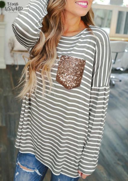 women striped sequined pocket full long sleeve t shirt tee spring fall femme casual harajuku ulzzang tank ladies korean style, White
women striped sequined pocket full long sleeve t shirt tee spring fall femme casual harajuku ulzzang tank ladies korean style, White