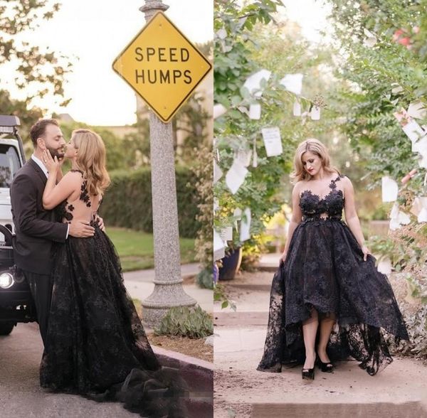 Modest Plus Size Black Lace Gothic Wedding Dresses 2019 Sexy Backless Back Country Wedding Dress Long Cheap Bridal Gowns
Modest Plus Size Black Lace Gothic Wedding Dresses 2019 Sexy Backless Back Country Wedding Dress Long Cheap Bridal Gowns