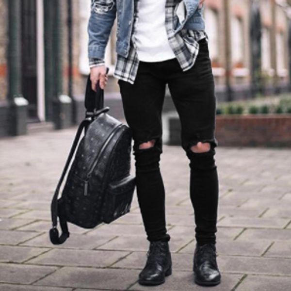 black skinny jeans men fashion denim cotton skinny hole fit trouser distressed jeans long pant peto vaquero hombre #4b15, Blue
black skinny jeans men fashion denim cotton skinny hole fit trouser distressed jeans long pant peto vaquero hombre #4b15, Blue