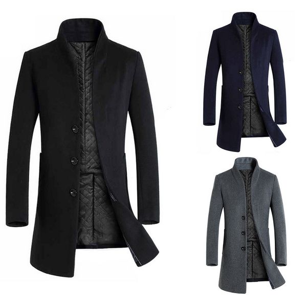 laamei 2020 men casual coat autumn winter thicken woolen trench jackets business male solid classic medium long overcoat, Black
laamei 2020 men casual coat autumn winter thicken woolen trench jackets business male solid classic medium long overcoat, Black