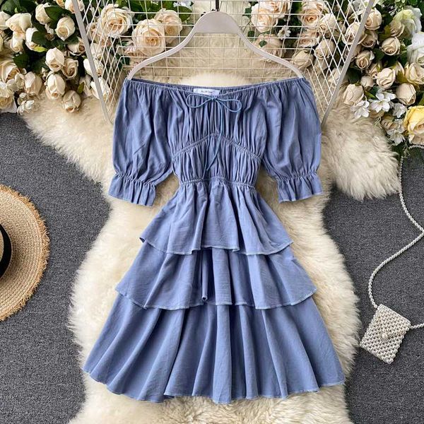 vintage slash neck blue/green/yellow women's dress summer 2020 short sleeve vestidos cascading ruffle casual dress for female, Black;gray
vintage slash neck blue/green/yellow women's dress summer 2020 short sleeve vestidos cascading ruffle casual dress for female, Black;gray