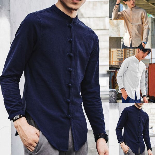 mens vintage solid chinese style shirt casual disc buckle long sleeve linen camisa plus size ethnic style cotton 5xl #y3, White;black
mens vintage solid chinese style shirt casual disc buckle long sleeve linen camisa plus size ethnic style cotton 5xl #y3, White;black
