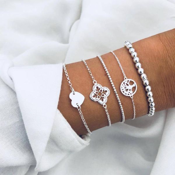 europe and the united state bracelet set creative complex lucky 8 word love life tree bead chain bracelet set 5 piece, Black
europe and the united state bracelet set creative complex lucky 8 word love life tree bead chain bracelet set 5 piece, Black