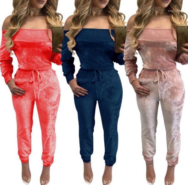 fashion rompers off shoulder womens jumpsuits designer velvet solid color casual apparel women, Black;white
fashion rompers off shoulder womens jumpsuits designer velvet solid color casual apparel women, Black;white