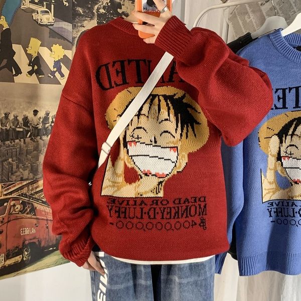 uyukautumn winter 2019 new round collar leisure cartoon graphic sweater for young lovers multi color mens homme clothes, White;black 
uyukautumn winter 2019 new round collar leisure cartoon graphic sweater for young lovers multi color mens homme clothes, White;black