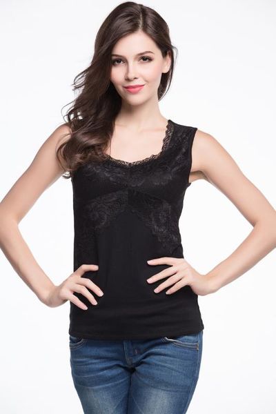 plus velvet lace-up salaam base sleeveless warm vest u-neck fever fiber underwear womens /30, White;black 
plus velvet lace-up salaam base sleeveless warm vest u-neck fever fiber underwear womens /30, White;black