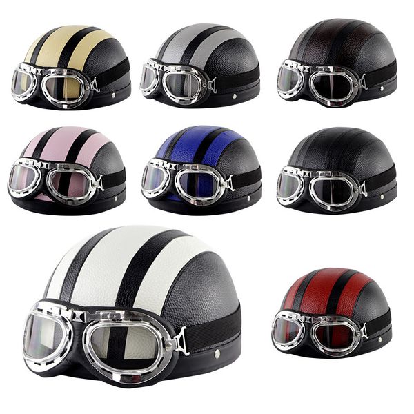 half motorcycle helmet vintage helmet for open face electric bicycle casque goggles visor for scooter cycling touring
half motorcycle helmet vintage helmet for open face electric bicycle casque goggles visor for scooter cycling touring