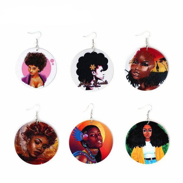 6styles print african girls head colorful wood pendant earrings dangle 6cm round wooden eardrop ear hook women fashion jewelry gifts, Silver
6styles print african girls head colorful wood pendant earrings dangle 6cm round wooden eardrop ear hook women fashion jewelry gifts, Silver
