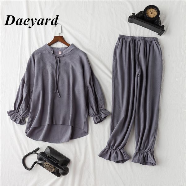 daeyard 100% cotton pajama sets women vintage long sleeve shirts and trousers 2pcs soft pyjamas sleepwear cute pullovers suit, Black;red
daeyard 100% cotton pajama sets women vintage long sleeve shirts and trousers 2pcs soft pyjamas sleepwear cute pullovers suit, Black;red