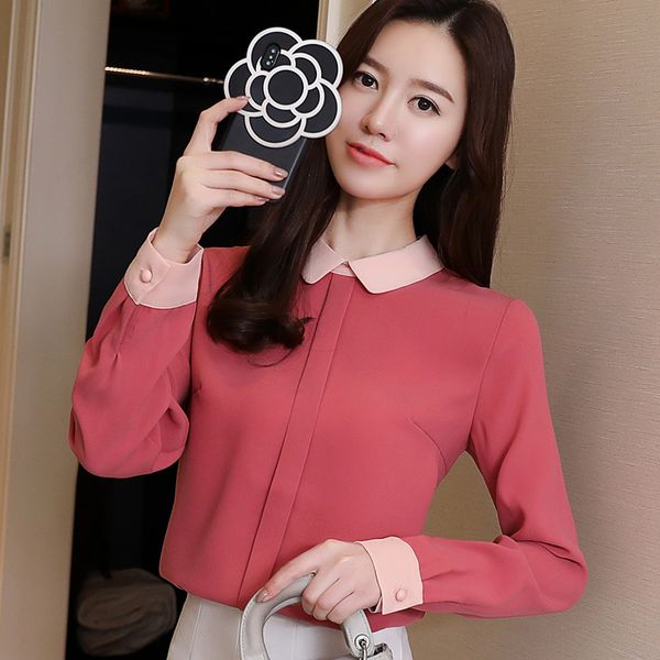 women's blouses & shirts fashion korea female office pink turn-down collar chiffon blouse vintage women blusas shirt, White
women's blouses & shirts fashion korea female office pink turn-down collar chiffon blouse vintage women blusas shirt, White