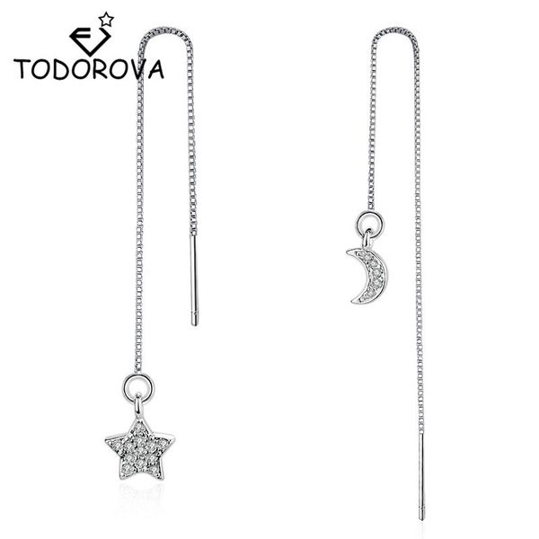 todorova crystal drop earrings star and moon long chain ear wire brincos fashion women accessories jewelry, Silver
todorova crystal drop earrings star and moon long chain ear wire brincos fashion women accessories jewelry, Silver