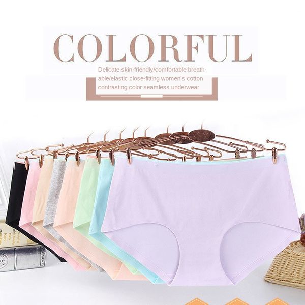 solid seamless underwear women's cotton mid-waist color matching briefs cotton fabric women's underpants, Black;pink
solid seamless underwear women's cotton mid-waist color matching briefs cotton fabric women's underpants, Black;pink