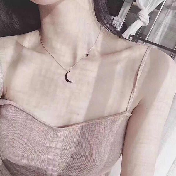 simple generous chic clavicle chain necklace 925 sterling silver black zircon moon star necklace for women
simple generous chic clavicle chain necklace 925 sterling silver black zircon moon star necklace for women