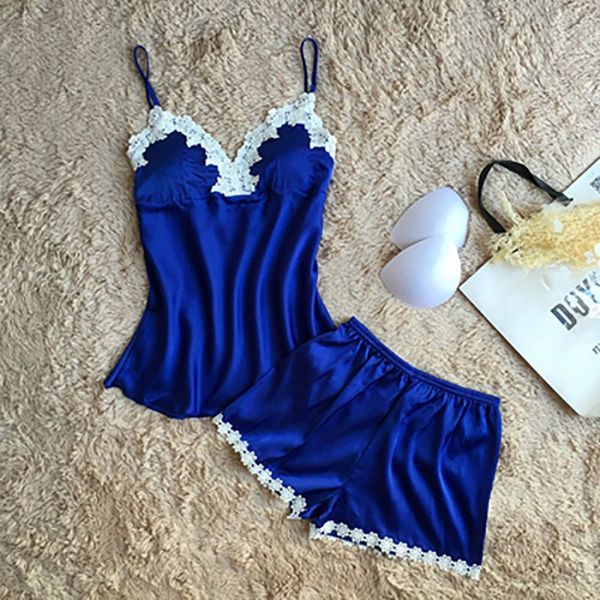 women lace pajamas set summer spaghetti strap lace pajama set pajama cami + shorts female, Blue;gray
women lace pajamas set summer spaghetti strap lace pajama set pajama cami + shorts female, Blue;gray