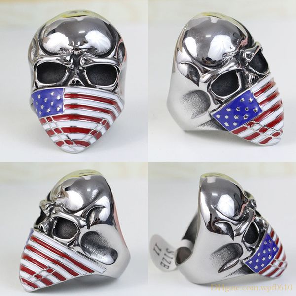 hip hop punk rock style the american flag skulls design stainless steel finger rings jewelry, Silver
hip hop punk rock style the american flag skulls design stainless steel finger rings jewelry, Silver