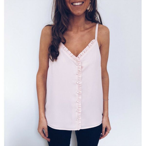 sexy кнопка v-образным вырезом летом прохладно женская слинг top pink рукавов slim fit регулируемый плечевой ремень sling рубашка vest top v, White
sexy кнопка v-образным вырезом летом прохладно женская слинг top pink рукавов slim fit регулируемый плечевой ремень sling рубашка vest top v, White