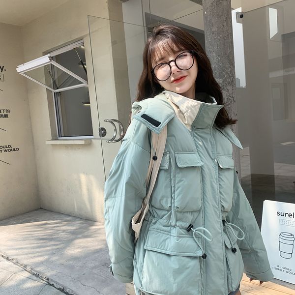 2020 winter new style down jacket women short korean version tooling hood loose hook and loo pocket coat tide, Black
2020 winter new style down jacket women short korean version tooling hood loose hook and loo pocket coat tide, Black