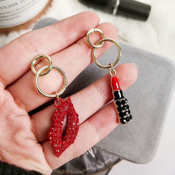 fashion asymmetric red lip earrings rhinestones mouth lipstick gold s925 needle luxury women tassel long korean jewelry j34, Golden
fashion asymmetric red lip earrings rhinestones mouth lipstick gold s925 needle luxury women tassel long korean jewelry j34, Golden
