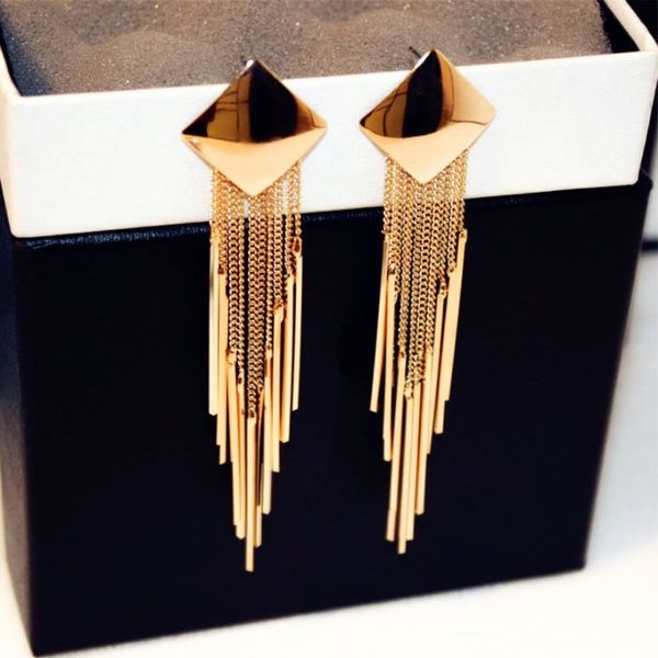 statement fashion glossy simple geometric square long tassel earrings for women party temperament drop earrings jewelry brincos, Silver
statement fashion glossy simple geometric square long tassel earrings for women party temperament drop earrings jewelry brincos, Silver