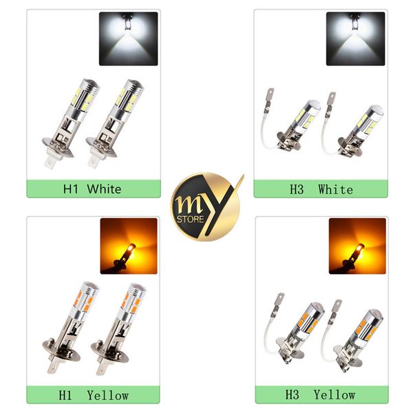 2pcs h1 h3 led car light white amber yellow 12v fog lights high power lamp 10 leds smd 5630 auto bulbs cars bulb headlight
2pcs h1 h3 led car light white amber yellow 12v fog lights high power lamp 10 leds smd 5630 auto bulbs cars bulb headlight
