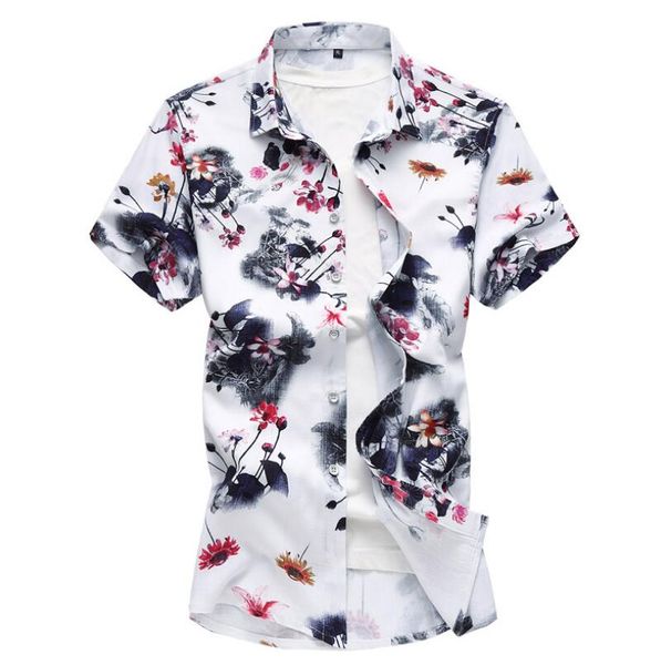 men's casual shirts -7xl fashion summer mens flower shirt short sleeve floral plus size slim fit, White;black
men's casual shirts -7xl fashion summer mens flower shirt short sleeve floral plus size slim fit, White;black