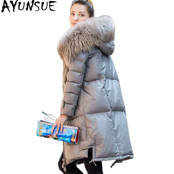 ayunsue winter down jacket women natural raccoon fur collar hooded genuine leather jackets 2018 warm real sheepskin coat wyq2108, Black
ayunsue winter down jacket women natural raccoon fur collar hooded genuine leather jackets 2018 warm real sheepskin coat wyq2108, Black