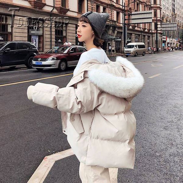 2019 winter new korean sweet women parkas padded fluff collar warm female coat, Black
2019 winter new korean sweet women parkas padded fluff collar warm female coat, Black