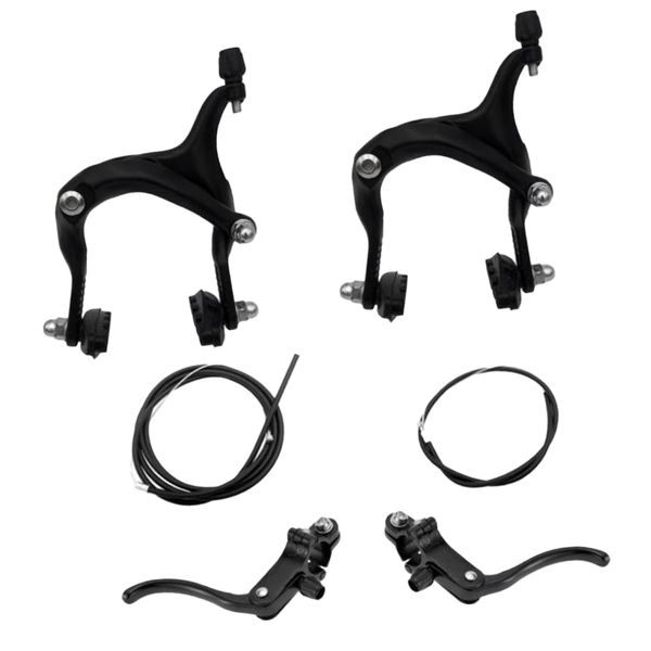 1 pair side pull bike brake caliper levers 61-79mm front/ rear black/ silver
1 pair side pull bike brake caliper levers 61-79mm front/ rear black/ silver