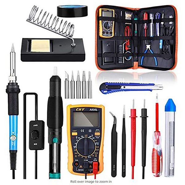 soldering iron kit 60w 220v/110v welding tool adjustable temperature electric soldering iron multimeter welding solder station
soldering iron kit 60w 220v/110v welding tool adjustable temperature electric soldering iron multimeter welding solder station