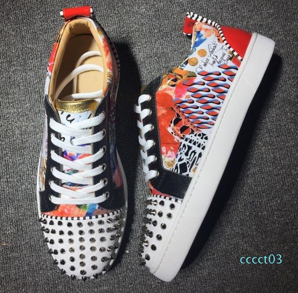 2019 brand designer luxury mens red bottoms shoes studded spikes low flats casual sneakers for men wedding party dress leather ct03, Black
2019 brand designer luxury mens red bottoms shoes studded spikes low flats casual sneakers for men wedding party dress leather ct03, Black