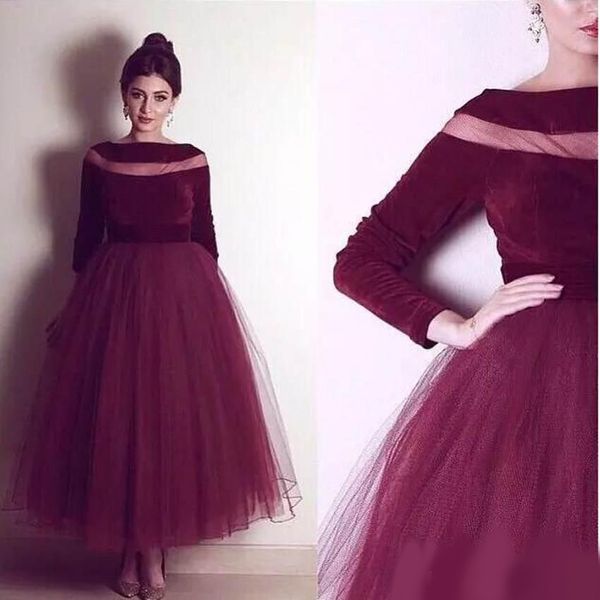 2020 wine red long sleeve evening dresses sheer neck a-line pageant party dress formal evening gowns, Black;red
2020 wine red long sleeve evening dresses sheer neck a-line pageant party dress formal evening gowns, Black;red