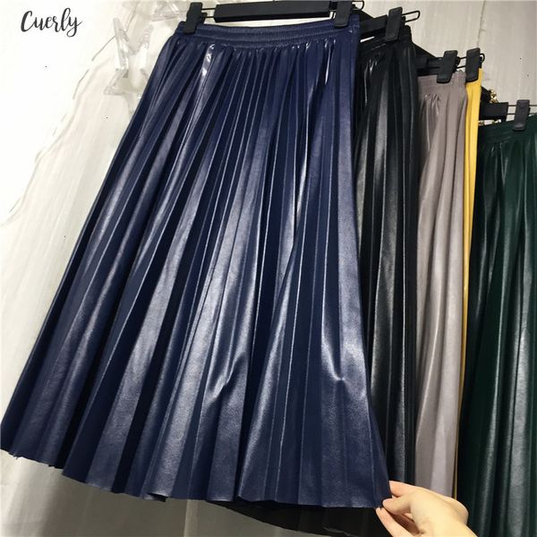 women new pu leather pleated skirt half length high waisted slim organ leather skirt pleated long skirt female, Black
women new pu leather pleated skirt half length high waisted slim organ leather skirt pleated long skirt female, Black